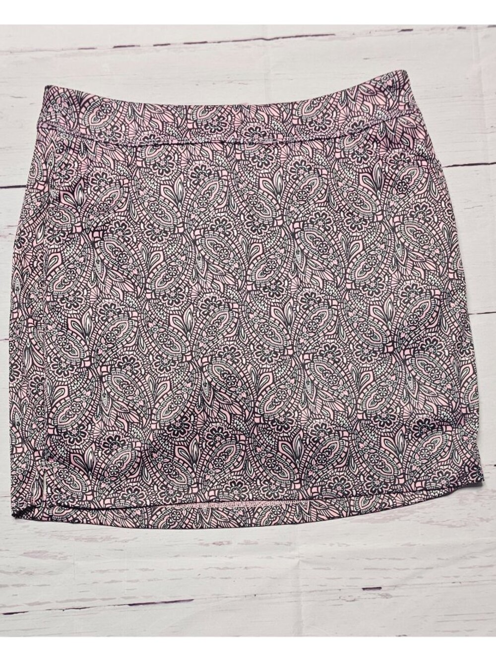 Gym Shark S Pink Black Floral Paisley Skirt Skort Built in Shorts Quick Dry